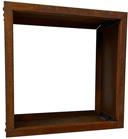 ESTEXO Kaminholzregal Brennholzregal Edelrost Feuerholzregal Rost Cortenstahl Holzregal Ablage Kaminholzständer Stapelregal (50x50x25 cm)