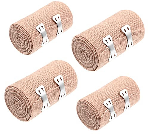 Healifty Fascia elastica avvolgente confezione da 4+8 clip, rotoli da 2 e 3 pollici, fascia compressiva per ginocchio, caviglia, polso, allunga fino a 14,7 piedi