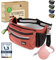 PAWZONE® Futterbeutel Hunde - Leckerlibeutel für Hunde - Bauchtasche für Hunde Zubehör - Leckerlietasche für Hunde - Inkl. Reflektorband & Zusatzgurt für Flexileine (Rostrot)