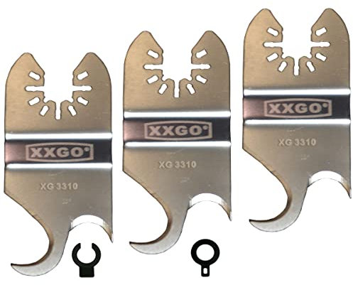 XXGO 3 Pcs Multi Tool Saw Blades Oscillating Multi Tool Knife Blade for Cutting Roofing Shingles PVC Carpet Cardboard Fit Milwukee Rockwell Bosch Dremel Ryobi Ridgid XG3310U