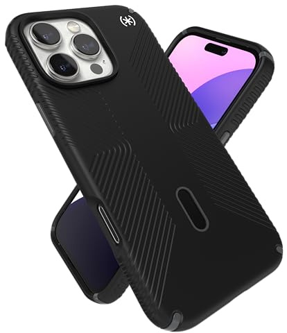 Speck Presidio 2 Grip Schutzhülle für iPhone 16 Pro Max – MagSafe und ClickLock – schlanke Schutzhülle in Schwarz/Schiefer