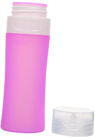 PAMINGONO Travel Silicone Shampoo Dispenser Bottle 60ml Leakproof Cosmetic Storage Container Purple for Toiletries and Lotion Packing