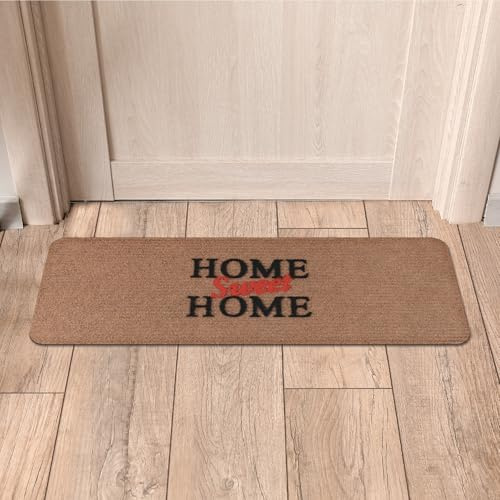 Comart - Paillasson Henry - 25 x 70 cm - Tapis d’Entrée Synthétique - Imperméable - Antidérapant - Absorbant et Résistant à la Pluie - Intérieur ou Extérieur - Sweet Home - Beige