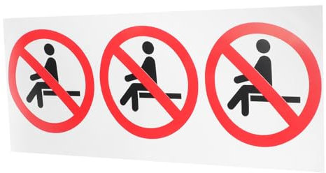 JEWEDECO De Pegatinas De Advertencia Autoadhesivas ñales De Seguridad Prácticas Carteles De No Sentarse Aquí Para Fábricas y Almacenes