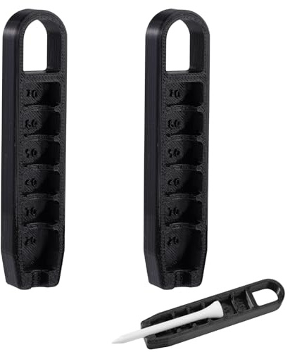 Gosknor 2st Golf Tee Höjdjusterare, 6 Inställningar Precision Justerbar Golf Tee Elevator Tool Höjdinställare för Konsekventa Svingar Träningstillbehör (Svart)