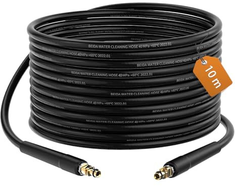 10M manguera de Alta Presión Compatible con Karcher K2 K3 K4 K5 K6 K7, Manguera de Alta Presión 180Bar con Conector Rápido,Ideal para Lavar Coches, Jardines, Fachadas y Suelos