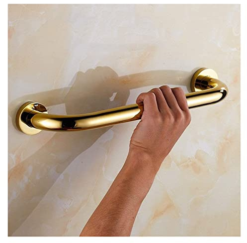 Agarraderas Pasamanos de seguridad de latón dorado for bañera, barra de apoyo for ducha, agarre de pared, mango antideslizante for discapacitados.