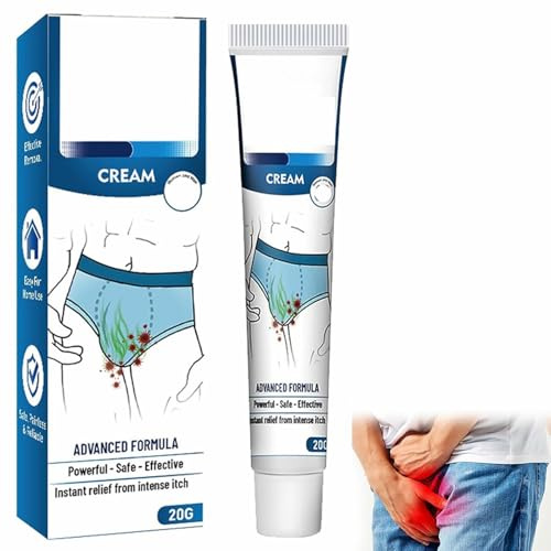 Crema para Picazón de Parte Privada para Hombre, Crema para Aliviar la Picazón, Cream Corporal para la Piel, 20g