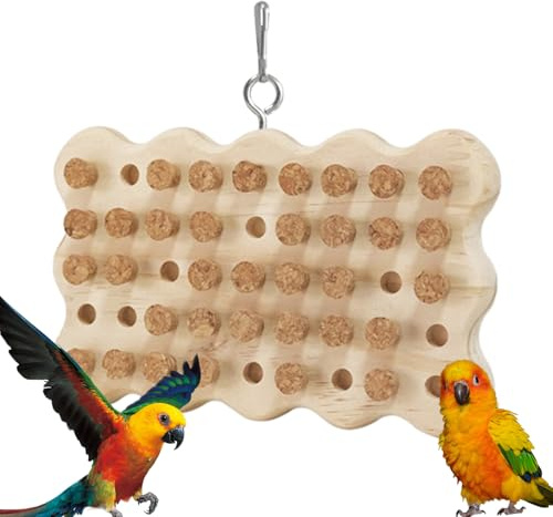 - para Masticar, de Corcho | para pájaros de Madera, para pájaros, Accesorios de Jaula, de Corcho Colgante para, agapornis de NINFA, periquitos