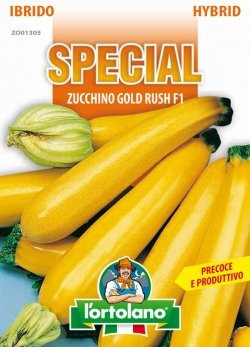 Sementi di ortaggi ibride e selezioni speciali ad uso amatoriale in buste termosaldate (80 varietà) (ZUCCHINO GOLD RUSH F1)
