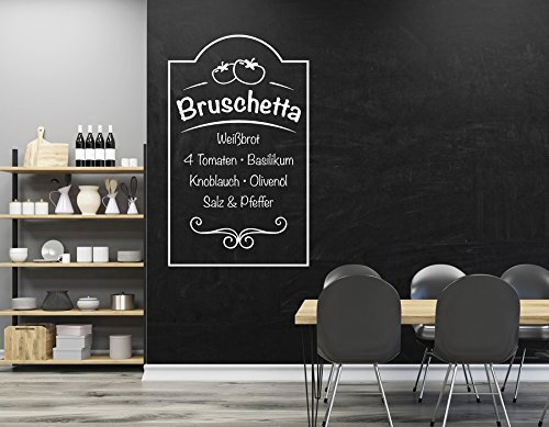 tjapalo® w-pkm149 Wandtattoo Küche Rezept Wandtattoo Bruschetta Wandbanner kochen Esszimmer Wandaufkleber Rezept Bruschetta (Höhe 58 x Breite 31 cm)