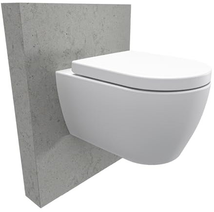 Spülrandloses Wand-WC NT2038 Weiß verkürzte Version Ideal für Gäste WCs mit SoftClose-Deckel (Absenkautomatik), Toilette aus Sanitärkeramik mit abnehmbaren WC-Sitz, Tiefspül-WC mit Standard Deckel…