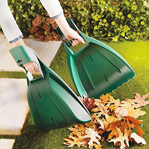 mysmartbuy.com 2 x Leaf Grabbers – Lightweight & Comfortable Green Hand Rakes with Wrist Supports - Autumn Leaves and Garden Cuttings Pick Up Cleaning Tools, Each Measures 50 x 34.5 x 8cm