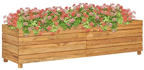 INLIFE Hochbeet 150x40x38 cm Teak Altholz und Stahl