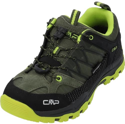 CMP Kids Rigel Low Trekking Shoes Wp, Scarpe da trekking Unisex - Bambini e ragazzi, Kaki-Acido, 37 EU