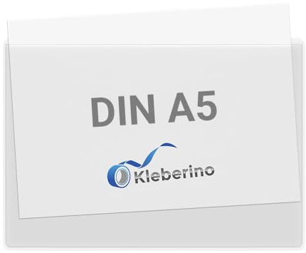 KLEBERINO Sichthüllen selbstklebend | Selbstklebetaschen transparent | Breite seite offen | Klarsichthüllen zum kleben (DIN A5 | 20 Stück)