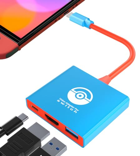Strömbrytare för Nintendo Switch, bärbar dockningsstation kompatibel med Nintendo Switch och OLED-omkopplare, 4K/60Hz HDMI-omkopplare TV-dockningsstation liten modern switchdocka