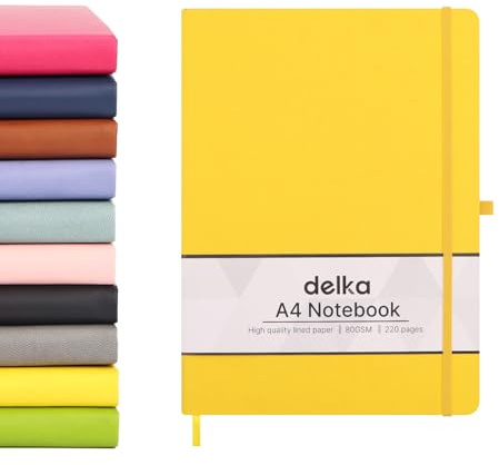 delka A4 Notebook, Notebook A4 Note Book Note Pad Journal Notebook A4 Notepad, Notebook for Office School Home Business Writing & Note Taking (YELLOW, Pack of 1)