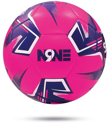 NINE FIFA Basic Football Size 3 4 5 Ideal for Men & Women Gifts Soccer Ball Soft Touch TPE Foam Layer Perfect Bounce Moisten Needle Restricted Bladder (Pink, 5)