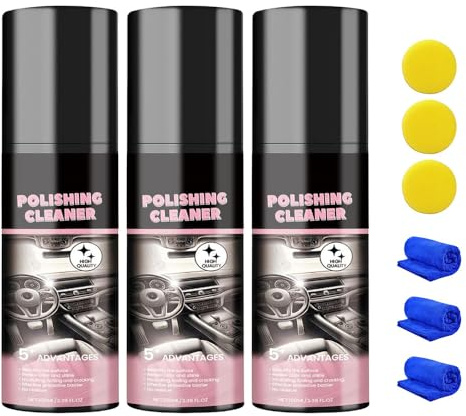 Car Interior Cleaner, 2025 New Polishing Cleaner for Interior Detailing, Car Interior Detailer Spray, Vehicle Polish Cleaners Multipurpose Cars Care Cleaners for Rubber Leather (3)