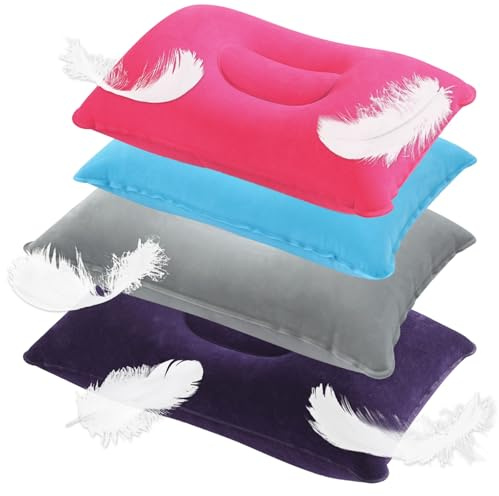 ZXTGBQ 4 Pièces Oreillers Gonflable, Coussin Gonflable de Camping de Compression, Coussin de Plage, Convient aux Voyages en Plein air et à la Randonnée