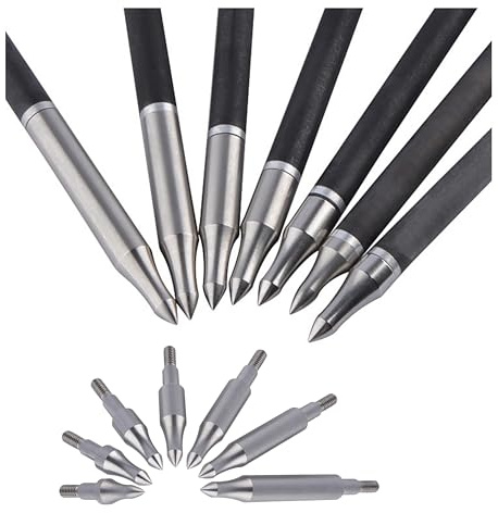 PYMUST 12pcs Pointes de flèches 75/100 / 125/150 / 200/250 / 300 Pointe de flèche de Grain Arc composé recourbé tir à l'arc Chasse tir à l'arc Pointe Cible (150 Grains)
