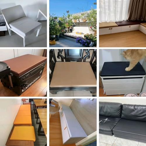 Vattentätt PU-läder trädgårdsbänkkudde 110 x 55 x 5 cm tjock 5 cm halkfri utomhussittdyna idealisk för 100/120/150 cm bänkar fruktgrönt terrassöverdrag