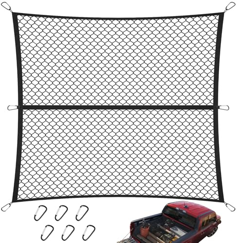 Dibaful Rete bagagli per auto, 120 x 120 cm, protezione del carico per bagagliaio, camion, camion, camion, max. 210 x 210 cm, estensibile monostrato