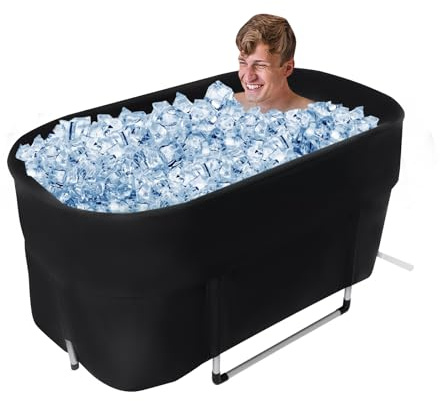 Portable Foldable Ice Bath Tub 6-Layer Insulated Cold Plunge Tub with Frame