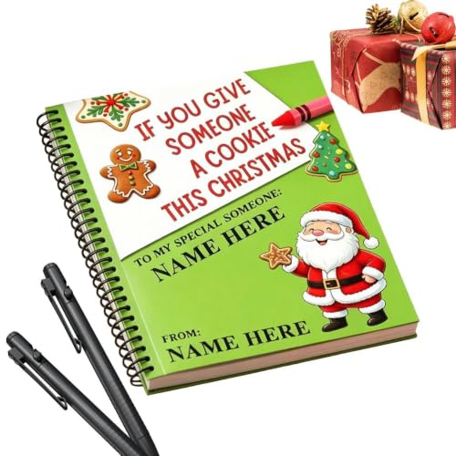 Jul gör-det-själv kortbok Spiralalbum för välsignelser och meddelanden | Julklappskort pysselbok för strumppåfyllare, familjefest, vänsamlingar, studenter, klasskamrater, , kontor, skola