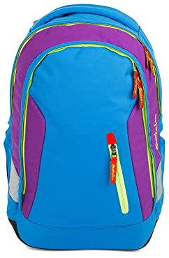 Satch Unisex Kinder Elegante Rucksack, Blauer und grüner Block, Talla única