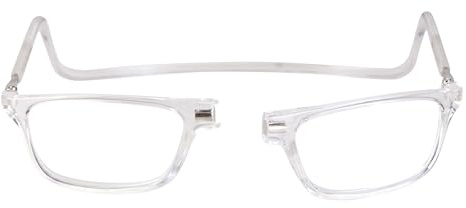 NEW VISION Gafas Presbicia Hombre, Gafas de Presbicia Cierre Imán, Longitud Ajustable, Gafas De Lectura para Hombre y Mujer, NV2904(Transparente, 2, diopters)