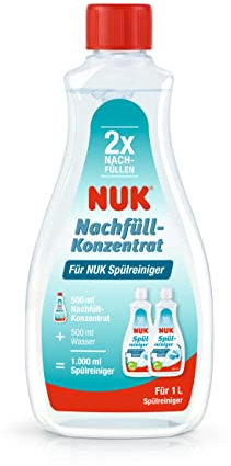 NUK Spülreiniger-Nachfüllkonzentrat | 500 ml | ideal zur Reinigung von Babyflaschen, Trinksaugern & Zubehör | parfümfrei | pH-neutral | Flasche aus 100 % recyceltem Material