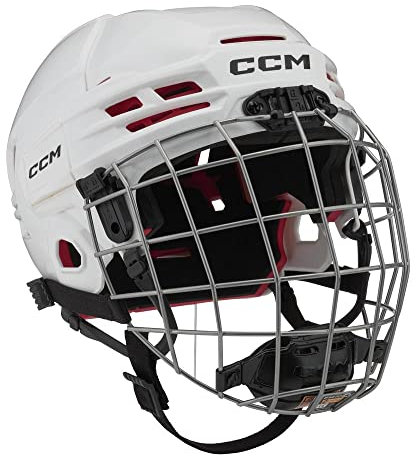 CCM Tacks 70 Helm Combo Junior, Größe:Junior, Farbe:Weiss
