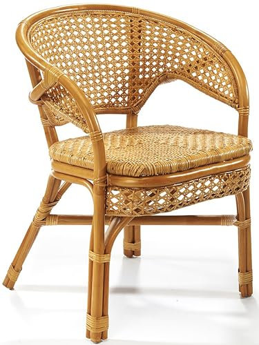 Kobolo Stuhl Rattanstuhl Sessel Rattansessel -Nimes- mit Wiener Geflecht - Natur