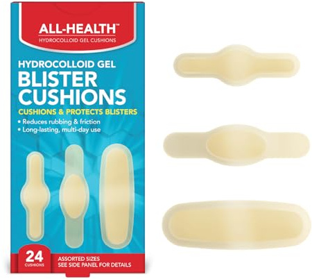 All Health Hydrocolloid Gel Blister Cushion, Variety Pack, 24 ct | Blister Prevention Kit, Cushions & Protects, Foot, Heel and Toe