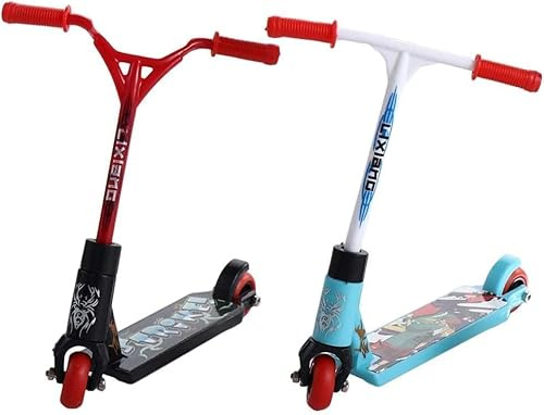LUYANFX Mini Monopattino Da Dito 2 Pezzi, Finger Scooter per Dita, Finger Scooter a due Ruote, Mini Monopattini, 8.5 x 10.5 cm, Giocattolo Giochi per Bambini (Blu-2pcs)