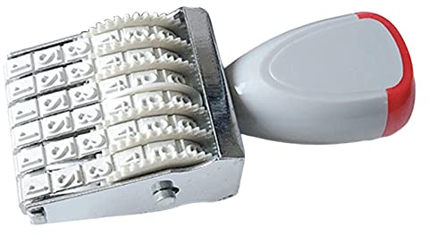 Sello de rodillo de 6 dígitos, suministros de sello de negocios, número de dígitos para fecha y oficina, 4 mm