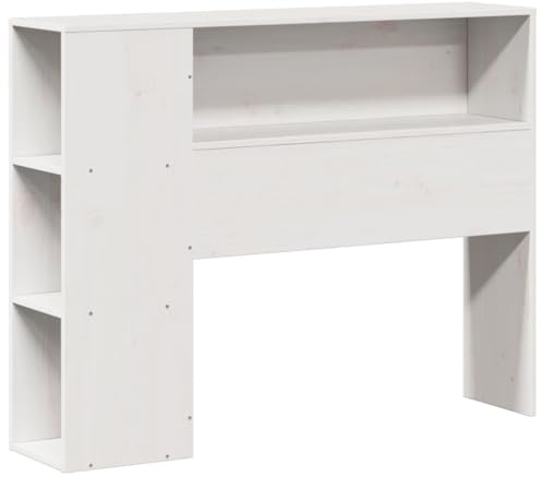 vidaXL Cabecero de Cama almacenaje Madera Maciza Pino Blanco 75 cm, cabecero de Cama, cabecero de Madera Maciza, cabecero con Compartimentos