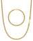 CASSIECA 2Pcs Gold Chains for Men 316L Stainless Steel Mens Rope Chain Mens Link Chain Necklace and Bracelet Set Hip Hop Jewelry Men's Jewellery for Husband Son Boys