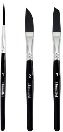 Himmlfel Juego de Pinceles de Rayas Finas para Acuarela, Acrílico y Gouache - Pinceles Profesionales para Dibujar Rayas, Letras y Letreros - para Aficionados y Artistas