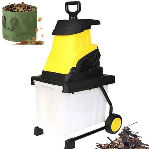 Electric Garden Wood Shredder,Garden Tree Wood Chipper,Multifunctional Branches Leaves Wood Crusher,with 45L Collection Box,Maximum Cutting Diameter: 45mm,10m