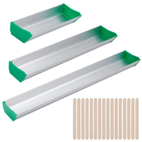 FINGERINSPIRE 3 Scoop Coater Tamaño 16,5/30,5/41,5 cm Aluminio Screen Coater con 50 palitos de madera para accesorios de serigrafía