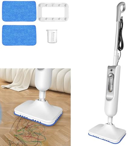 Steam Mop 1500W, 2 Speed Floor Steamer with Detachable Handle for Tile, Hardwood, Handheld Steam Cleaner for Home Use, 400ML Tank, 16FT Cable, 2 Mop Pads