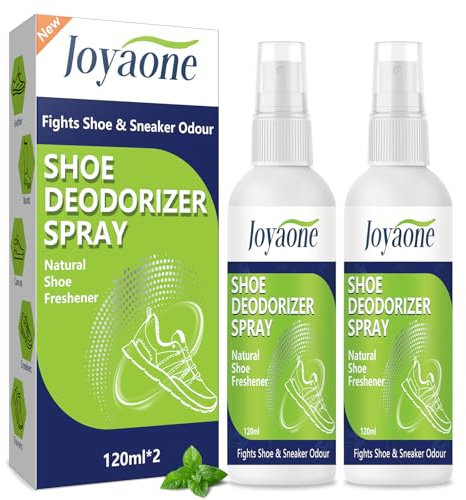 Shoe Deodorizer Spray, 2 Pack Natural Odour Eliminator for Smelly Feet, Shoes and Gym Bags, Foot Deodorant Fights Odour for Men and Women, Natural Shoe Spray Fights Odour and Stink