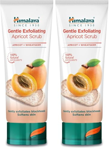 Himalaya Gentle Exfoliating Apricot Scrub Polishes impurities for Clean skin | Moisturizes, relieves and brightens skin | Suitable for all skin types - 75ml Confezione da 2