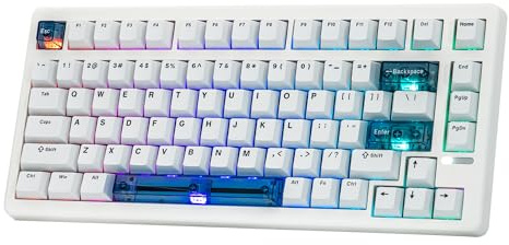 EPOMAKER HE80 Hall Effect Gaming Keyboard, 8K Polling & 32K skanning | Krämig packning, DKS, SOCD, hot-swappable, RGB-bakgrundsbelyst, trådbundet speltangentbord för PC & Mac (vit)