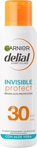 Garnier Delial Invisible Protect Bruma Solar Corporal con [Aloe Vera]. Alta Protección FPS 30. Acabado transparente. No pegajoso. Muy resistente al agua. 150 ml
