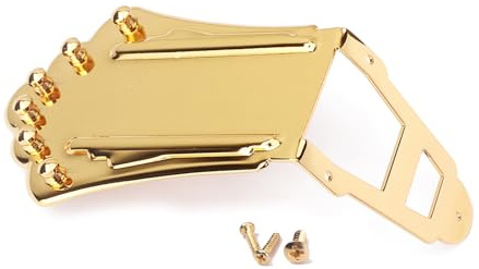 Gitarren Trapez Saitenhalter Aus Metall Mit Befestigungsschrauben Ersatz-6-Saiten Steg Saitenhalter Einfache Installation Elegante Dekoration