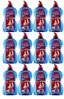 Pril Brillantante per Lavastoviglie, Azione Antialoni per Bicchieri e Stoviglie, Asciugatura Rapida e Brillantezza, Compatibile con Tutte le Lavastoviglie 12 confezioni da 500ml